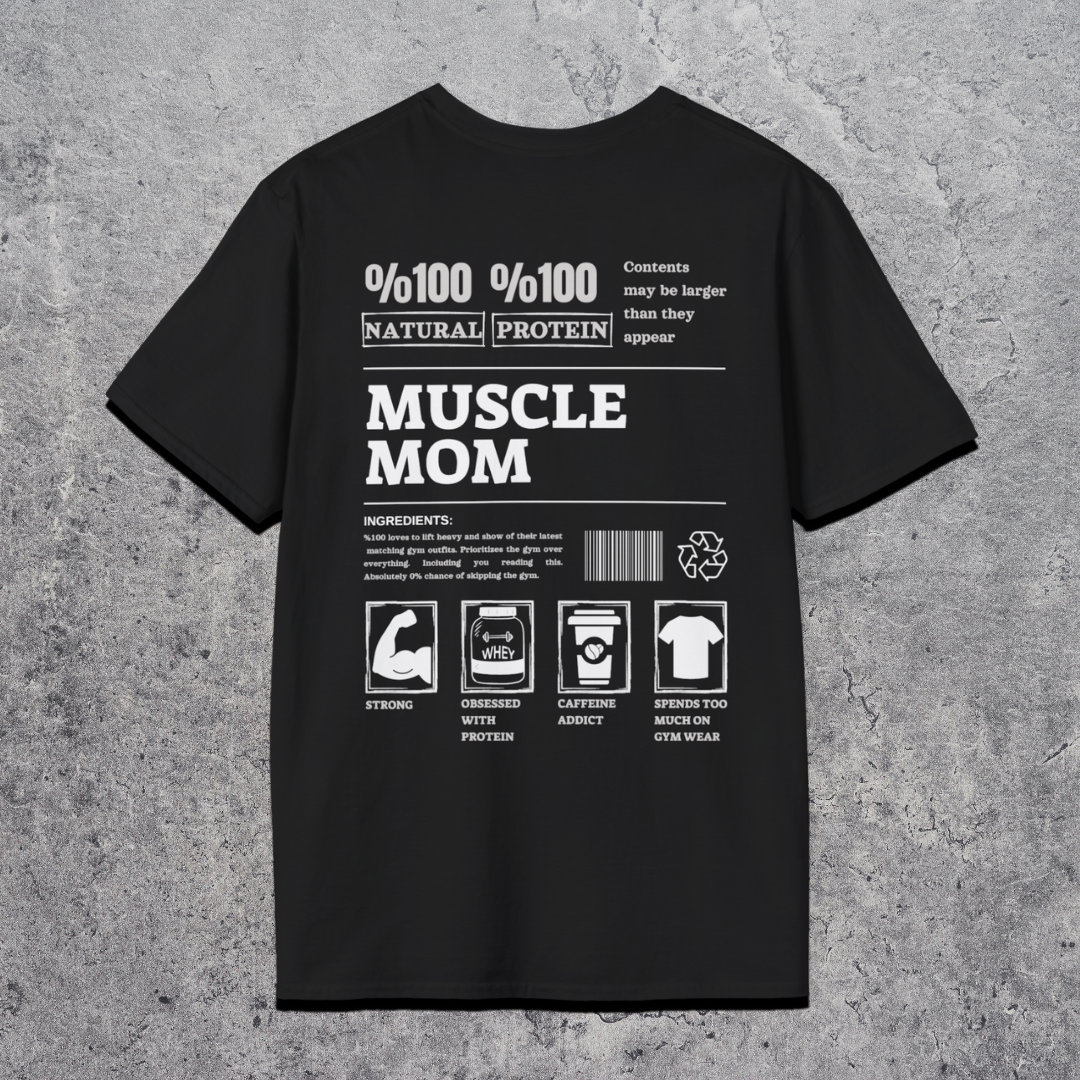 Muscle Mom Features - Premium Gym T-Shirt