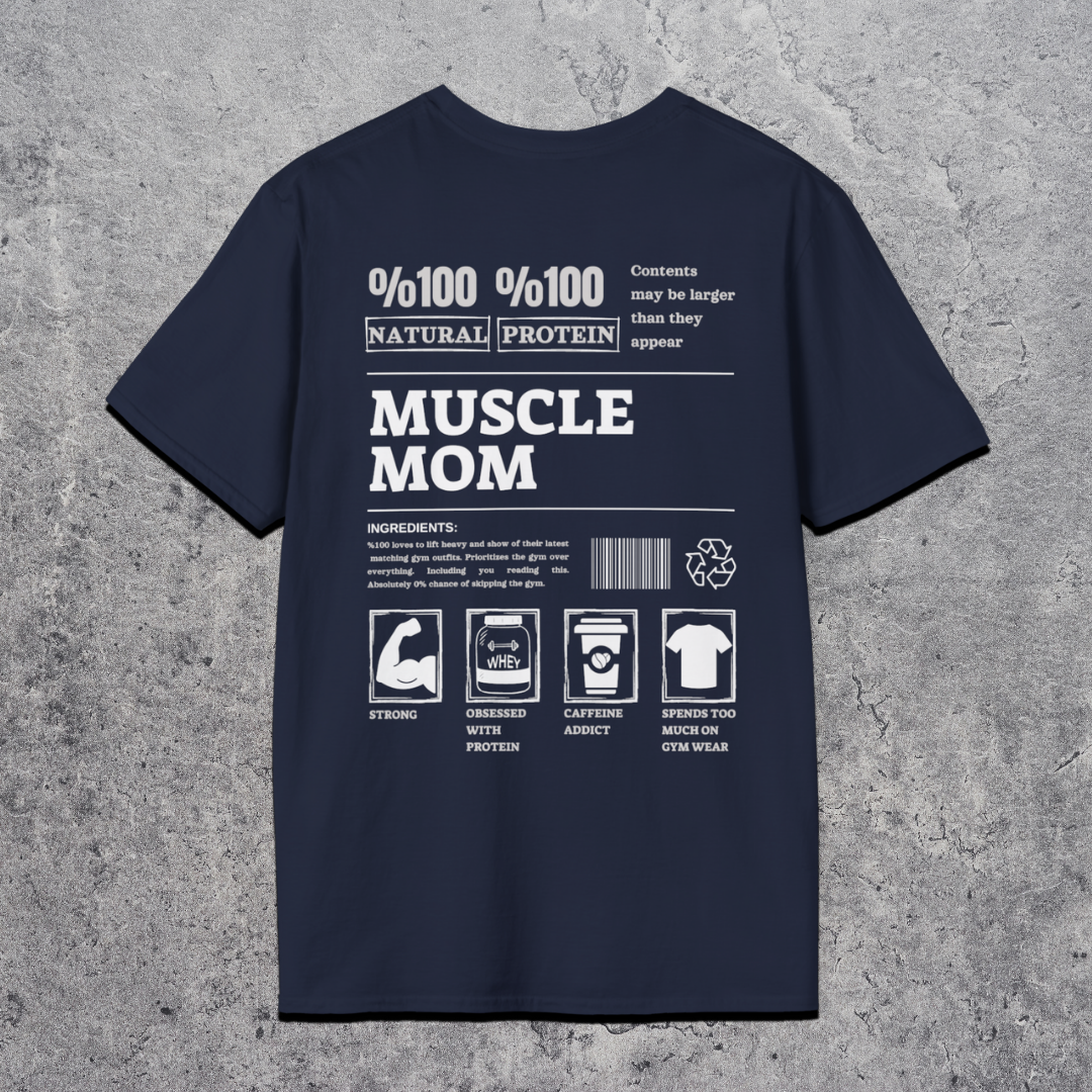 Muscle Mom Features - Premium Gym T-Shirt
