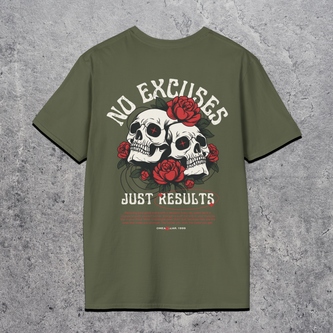 No Excuses Just Results - Premium Gym T-Shirt