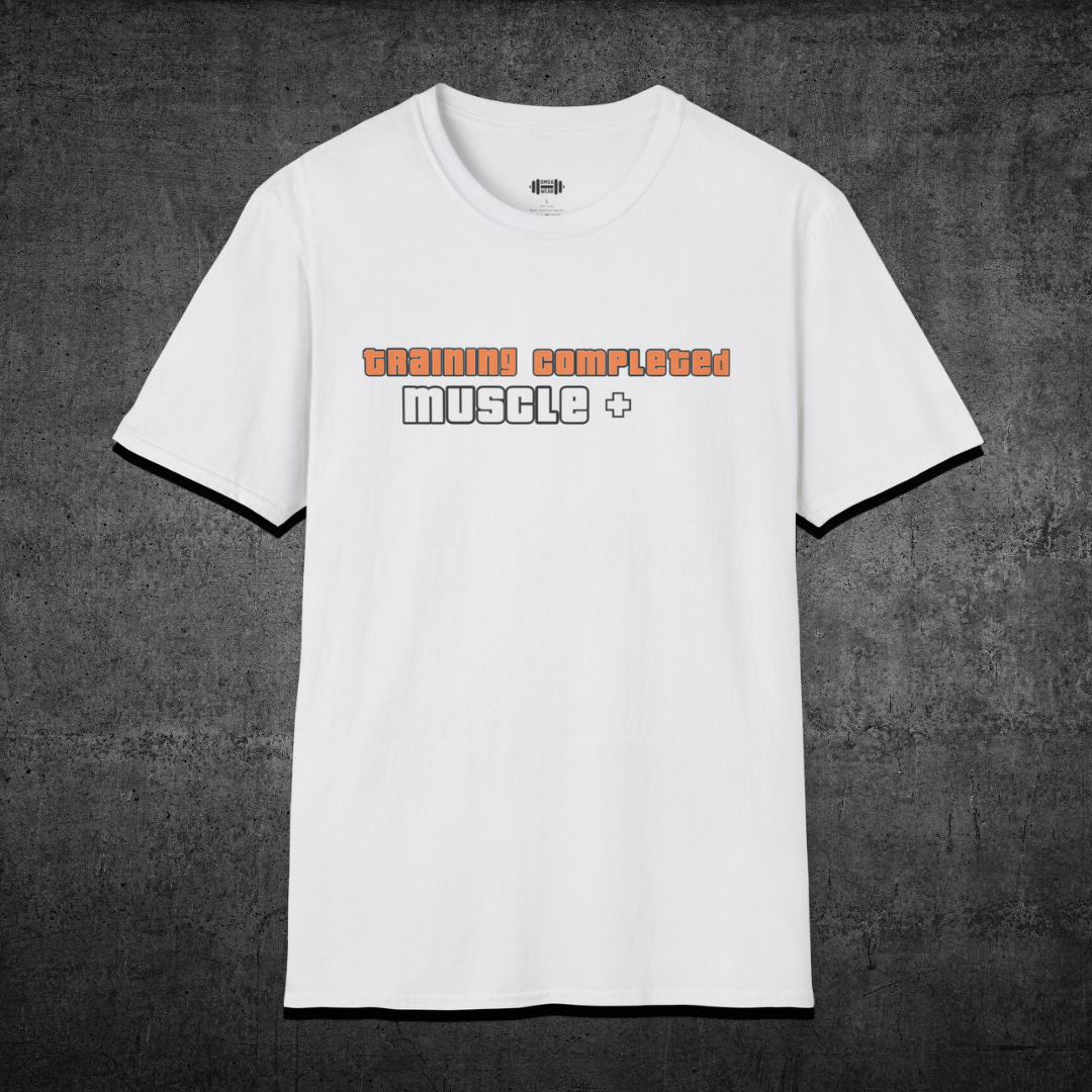 training completed muscle+ Premium Gym T-Shirt