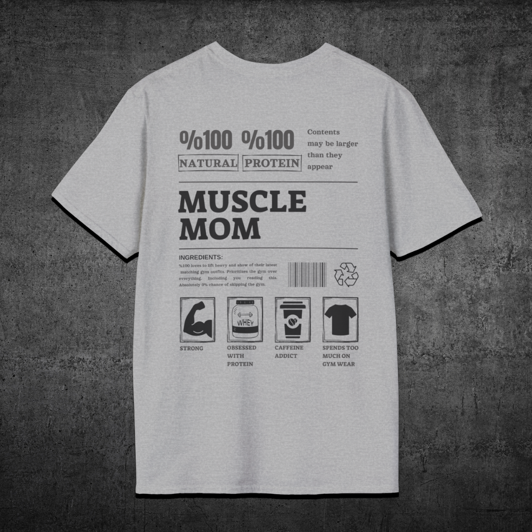 Muscle Mom Features - Premium Gym T-Shirt