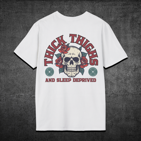 Thick Thighs And Sleep Deprived - Premium Gym T-Shirt