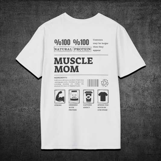 Muscle Mom Features - Premium Gym T-Shirt
